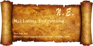 Nyilassy Eufrozina névjegykártya